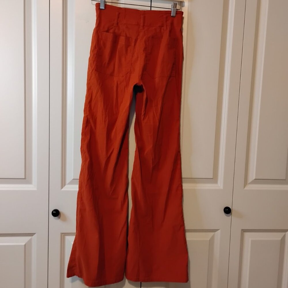 Maeve by Athropologie Women's Burnt Orange The Junie High Rise Flare Jeans Sz 25 - Picture 3 of 10